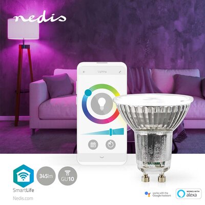2 STUKS SmartLife LED Spot Wi-Fi | GU10 | 345 lm | 4.9 W | RGB / Warm tot Koel Wit | 2700 - 6500 K | Energieklasse: G | Android™ / IOS | PAR16