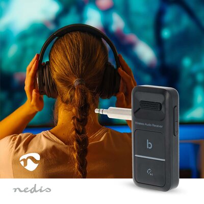 Compacte 3,5 mm AUX Bluetooth-ontvanger - Draadloze overdracht van telefoongesprekken of muziek via Bluetooth naar de autoradio of stereo-installatie thuis