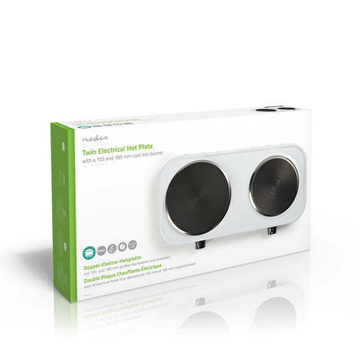Dubbele Elektrische Kookplaat | 2500 W | 155/185 mm | Beveiliging tegen Oververhitting