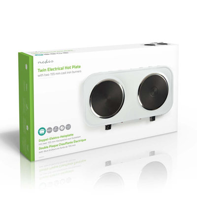 Dubbele Elektrische Kookplaat | 2000 W | 155/155 mm | Beveiliging tegen Oververhitting