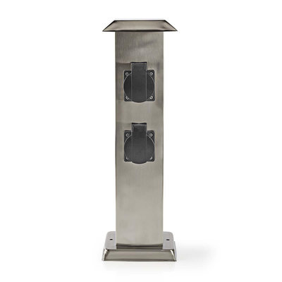 Tuinzuil - Stekkerdoos | 4x Stopcontact | Aluminium