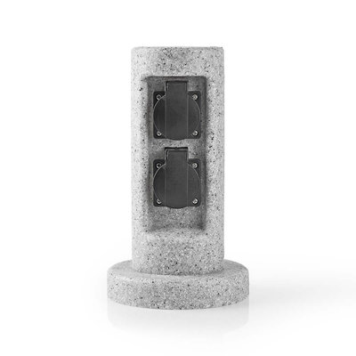 Tuinzuil - Stekkerdoos | 2x Stopcontact |Beton-look