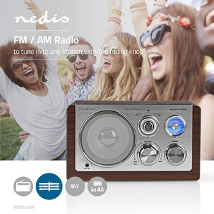 Retro design FM / AM radio - Analoge tuning - Hout - Aux ingang - Batterij- of netvoeding Retro design FM / AM radio - Analoge tuning - Hout - Aux ingang - Batterij- of netvoeding