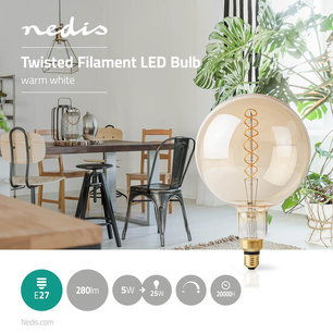 Retro LED-lamp Met Filament E27 | 5 W | 280 lm | 2000 K Retro LED-lamp Met Filament E27 | 5 W | 280 lm | 2000 K