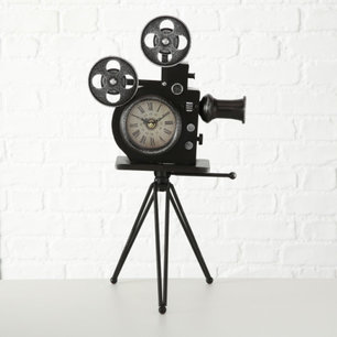 Tafelklok camera 29x52cm 1xAA, 1,5V metaal zwart Tafelklok camera 29x52cm 1xAA, 1,5V metaal zwart
