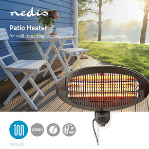Terras / Balkon / Patio verwarmer - Wandmontage - 650 / 1300 / 2000 W - IP24 Terras / Balkon / Patio verwarmer - Wandmontage - 650 / 1300 / 2000 W - IP24