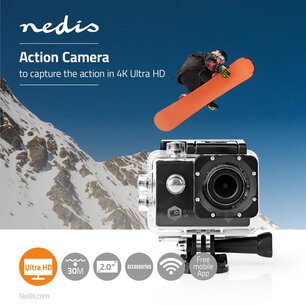 Action Cam - Ultra HD 4K - Wi-Fi - Waterdichte behuizing Action Cam - Ultra HD 4K - Wi-Fi - Waterdichte behuizing