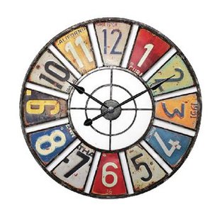 Wandklok - Retro-industrieel - 60 cm Analoog - Multicolor Wandklok - Retro-industrieel - 60 cm Analoog - Multicolor