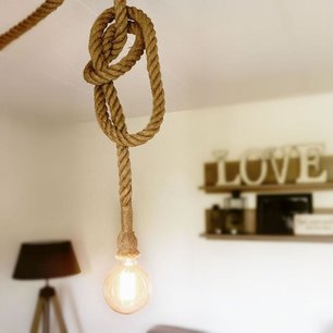 Stoere touwlamp - Jute - 300 cm lang - 2 cm dik Stoere touwlamp - Jute - 300 cm lang - 2 cm dik
