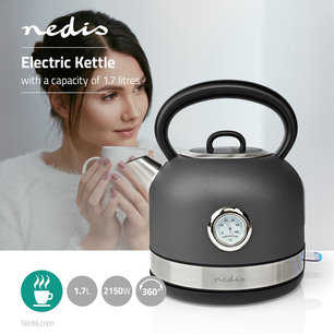 Waterkoker | 1.7 L | 360° Draaibaar | Grijs Waterkoker | 1.7 L | 360° Draaibaar | Grijs