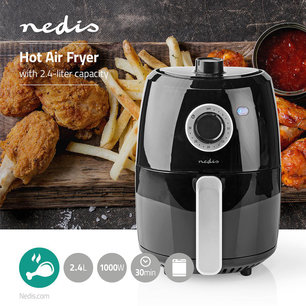 Airfryer - 2,4 Liter - Timer 30 Min. - Zwart Airfryer - 2,4 Liter - Timer 30 Min. - Zwart