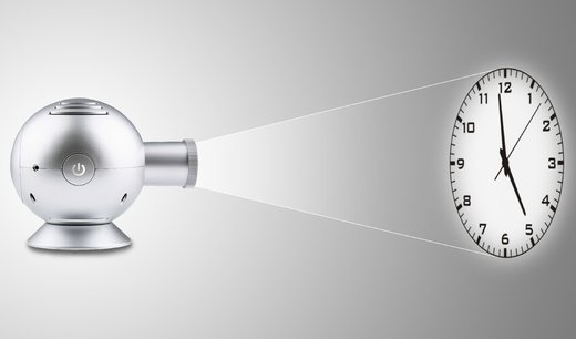 Projectie Klok 14 cm Analoog Zilver Projectie Klok 14 cm Analoog Zilver