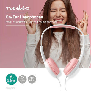 Bedrade Koptelefoon - 1,2 m Ronde Kabel - On-Ear - Roze/Wit Bedrade Koptelefoon - 1,2 m Ronde Kabel - On-Ear - Roze/Wit