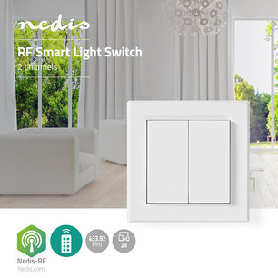 Slimme dubbele schakelaar - Nedis RF Smart (433.92MHz, Verlichting, Opbouw, Aan/uit) Slimme dubbele schakelaar - Nedis RF Smart (433.92MHz, Verlichting, Opbouw, Aan/uit)