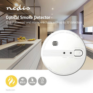 Rookmelder - NETVOEDING - Koppelbaar - 85 dB - Back-up batterij - SPECIALE PRIJS Rookmelder - NETVOEDING - Koppelbaar - 85 dB - Back-up batterij - SPECIALE PRIJS