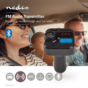 FM-zender voor in de auto | Bluetooth® - Bass boost - MicroSD-kaartopening - Handsfree bellen - Spraakbediening - 2x USB FM-zender voor in de auto | Bluetooth® - Bass boost - MicroSD-kaartopening - Handsfree bellen - Spraakbediening - 2x USB
