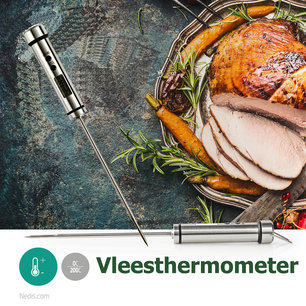 Vleesthermometer - 0 - 200 °C - Digitaal Display - Roestvrij Staal Vleesthermometer - 0 - 200 °C - Digitaal Display - Roestvrij Staal