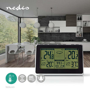 Weerstation - Draadloze sensor - Alarmklok - Weersvoorspelling Weerstation - Draadloze sensor - Alarmklok - Weersvoorspelling