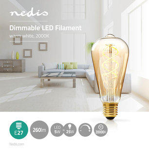 Dimbare vintage LED-gloeilamp E27 ST64 - 5 W - 260 lm Dimbare vintage LED-gloeilamp E27 ST64 - 5 W - 260 lm
