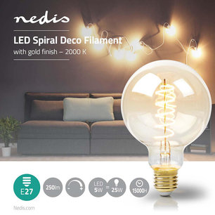 Spiral Deco G95 E27 - 5 W - 250 lm - 2000 K Spiral Deco G95 E27 - 5 W - 250 lm - 2000 K