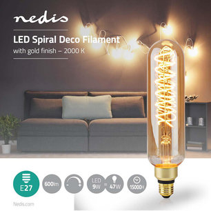 Spiral Deco T65 E27 - 9 W - 600 lm - 2000 K Spiral Deco T65 E27 - 9 W - 600 lm - 2000 K