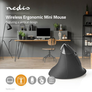 Ergonomische draadloze muis | Mini | 1600 dpi | 6-Button | Black Ergonomische draadloze muis | Mini | 1600 dpi | 6-Button | Black