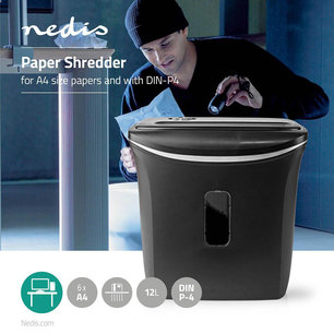 A4 Papierversnipperaar Capaciteit 12 Liter - Beveiliging DIN-P4 A4 Papierversnipperaar Capaciteit 12 Liter - Beveiliging DIN-P4