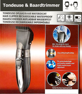 Tondeuse - oplaadbaar - Waterdicht - 11 lengtestanden - Eenvoudig instelbaar Tondeuse - oplaadbaar - Waterdicht - 11 lengtestanden - Eenvoudig instelbaar