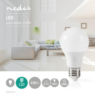 LED-Lamp E27 | A60 | 5,7 W | 470 lm LED-Lamp E27 | A60 | 5,7 W | 470 lm