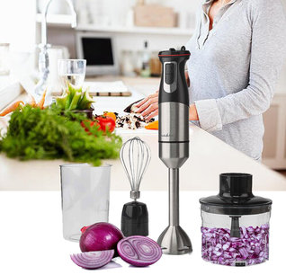 Compacte maar complete 4-in-1-mixerset - 800 W - Roestvrij staal Compacte maar complete 4-in-1-mixerset - 800 W - Roestvrij staal