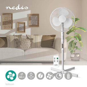 Staande Ventilator Diameter: 40 cm - Minimaal geluid - 3 Snelheden - Zwenkfunctie - Verstelbare hoogte - Uitschakeltimer - Afstandsbediening Staande Ventilator Diameter: 40 cm - Minimaal geluid - 3 Snelheden - Zwenkfunctie - Verstelbare hoogte - Uitschakeltimer - Afstandsbediening