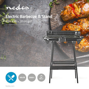Elektrische BBQ met onderstel - 2000 w. Elektrische BBQ met onderstel - 2000 w.