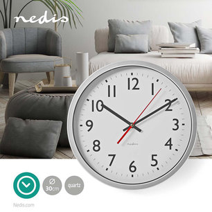 Wandklok - 30 cm - Wit Wandklok - 30 cm - Wit