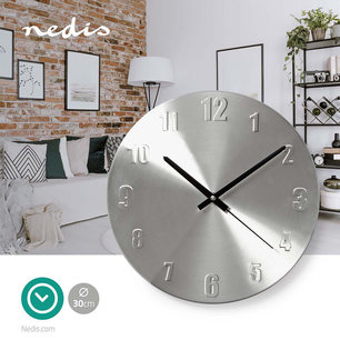 Ronde wandklok - Diameter 30 cm - Aluminium Ronde wandklok - Diameter 30 cm - Aluminium