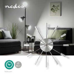 Ronde wandklok | Diameter 34 cm | Zilver Ronde wandklok | Diameter 34 cm | Zilver