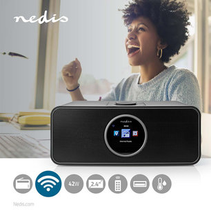 Internetradio Tafelmodel - Bluetooth® / Wi-Fi - FM / Internet - 2.4 " - Kleurenscherm - 42 W - Afstandbestuurbaar - App-gestuurd - Koptelefoonoutput - Wekker - Slaaptimer Internetradio Tafelmodel - Bluetooth® / Wi-Fi - FM / Internet - 2.4 " - Kleurenscherm - 42 W - Afstandbestuurbaar - App-gestuurd - Koptelefoonoutput - Wekker - Slaaptimer