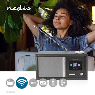 Internetradio Tafelmodel - Bluetooth® / Wi-Fi - FM / Internet | 2.4 " - Kleurenscherm - 18 W - Afstandbestuurbaar - App-gestuurd - Koptelefoonoutput - Wekker - Slaaptimer Internetradio Tafelmodel - Bluetooth® / Wi-Fi - FM / Internet | 2.4 " - Kleurenscherm - 18 W - Afstandbestuurbaar - App-gestuurd - Koptelefoonoutput - Wekker - Slaaptimer
