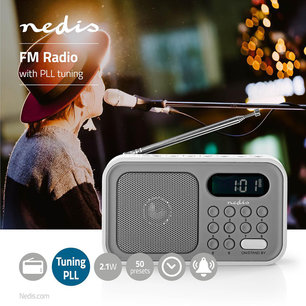FM-Radio Draagbaar Model - Batterij Gevoed / Netvoeding - Digitaal - Scherm grootte: 1.2 " - Zwart-Wit Scherm - Koptelefoonoutput - Wekker - Slaaptimer - Grijs / Wit FM-Radio Draagbaar Model - Batterij Gevoed / Netvoeding - Digitaal - Scherm grootte: 1.2 " - Zwart-Wit Scherm - Koptelefoonoutput - Wekker - Slaaptimer - Grijs / Wit