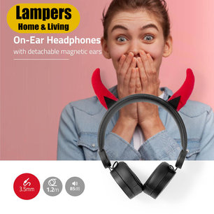 Danny Devil - Bedrade Koptelefoon - 1,2 m Ronde Kabel - On-Ear - Afneembare Magnetische Oren Danny Devil - Bedrade Koptelefoon - 1,2 m Ronde Kabel - On-Ear - Afneembare Magnetische Oren