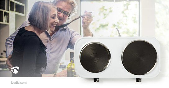 Dubbele Elektrische Kookplaat - 2500 W - 155/185 mm - Beveiliging tegen Oververhitting Dubbele Elektrische Kookplaat - 2500 W - 155/185 mm - Beveiliging tegen Oververhitting