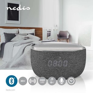 Bluetooth® Speaker met Draadloos Laden 30 W - Tot 6 Uur Speeltijd - Wekkerradio Bluetooth® Speaker met Draadloos Laden 30 W - Tot 6 Uur Speeltijd - Wekkerradio