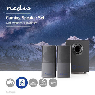 Gaming Speaker- Kanalen: 2.1 - USB Gevoed - Input: 1x 3,5 mm - 30 W - Normale Verlichting - Volumebediening - Output: 1x 3,5 mm Gaming Speaker- Kanalen: 2.1 - USB Gevoed - Input: 1x 3,5 mm - 30 W - Normale Verlichting - Volumebediening - Output: 1x 3,5 mm