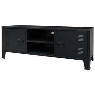 Tv-meubel industriƫle stijl 120x35x48 cm metaal zwart Tv-meubel industriƫle stijl 120x35x48 cm metaal zwart