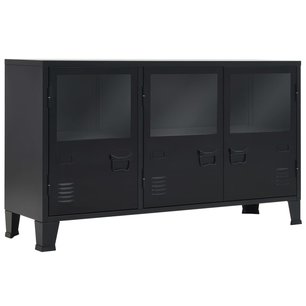 Dressoir industriƫle stijl 120x35x70 cm metaal zwart Dressoir industriƫle stijl 120x35x70 cm metaal zwart