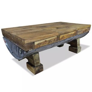 Salontafel 90x50x35 cm massief gerecycled hout en metaal Salontafel 90x50x35 cm massief gerecycled hout en metaal