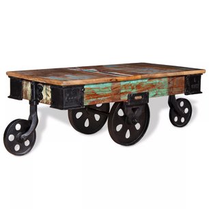 Industriƫle Salontafel - 90x45x35 cm - gerecycled hout Industriƫle Salontafel - 90x45x35 cm - gerecycled hout