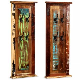 Kapstokken 2 stuks - 38x100 cm - massief gerecycled hout Kapstokken 2 stuks - 38x100 cm - massief gerecycled hout