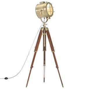 Retro- Industriƫle vloerlamp driepoot - 165 cm - massief mangohout Retro- Industriƫle vloerlamp driepoot - 165 cm - massief mangohout