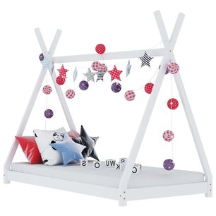 Kinderbedframe massief grenenhout wit 70x140 cm Kinderbedframe massief grenenhout wit 70x140 cm