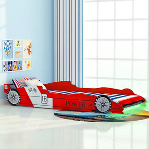 Kinderbed raceauto met LED-verlichting rood 90x200 cm Kinderbed raceauto met LED-verlichting rood 90x200 cm